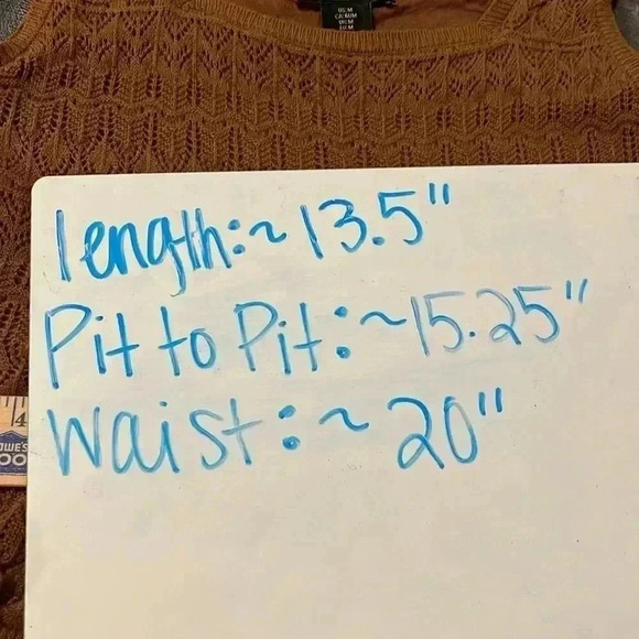 House of Harlow 1960 Brown Cropped Knit Tank Top Ruffle Hem Size Medium - Picture 8 of 8